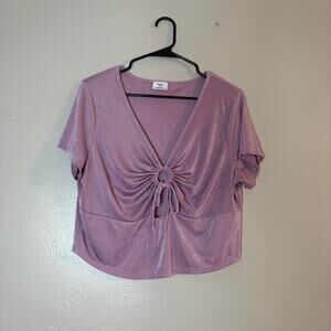 Purple velvet tie  top 70s | Y2K Rave festival| Club 80s